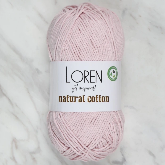 Loren Natural Cotton Pembe El Örgü İpi - R094 - 33910
