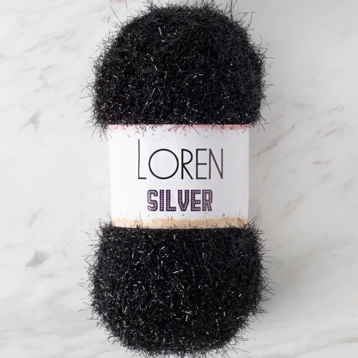 LOREN SILVER SİYAH EL ÖRGÜ İPİ - RS1001 - 34093