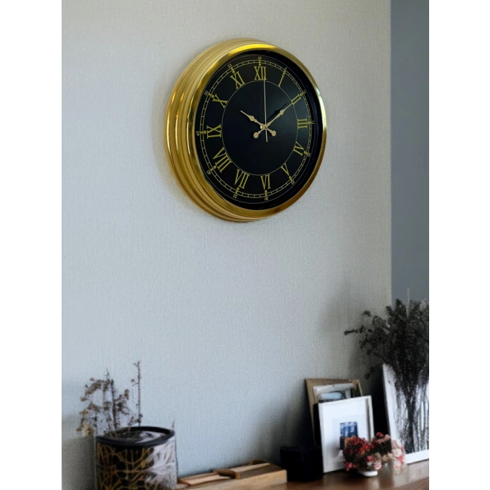 Luxury Gold 40 Cm Metal Duvar Saati
