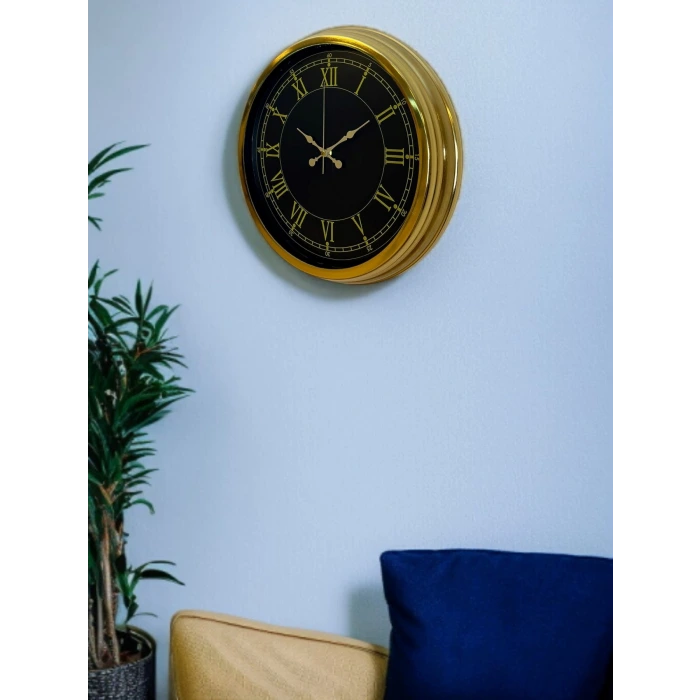 Luxury Gold 40 Cm Metal Duvar Saati