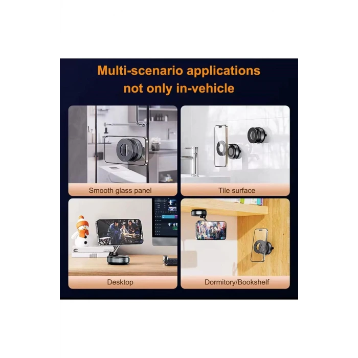 Manyetik vakumlu Araç İçi Telefon Tutucu - 360 Derece Dönebilen Ayaklı