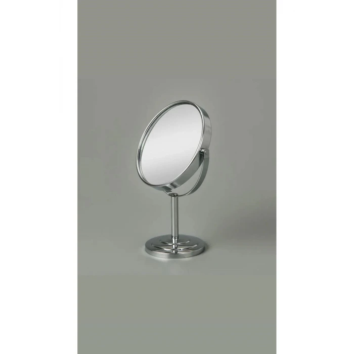 Masaüstü Ayaklı 360° Dönebilen Ev, Ofis, İşyeri, Seyahat İçin Mini Krom büyüteçli ayna 21x15