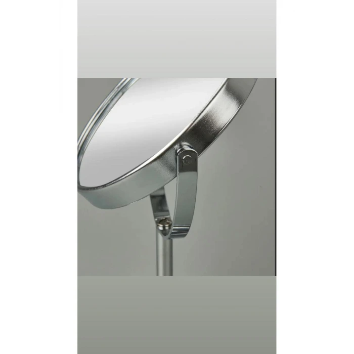 Masaüstü Ayaklı 360° Dönebilen Ev, Ofis, İşyeri, Seyahat İçin Mini Krom büyüteçli ayna 21x15