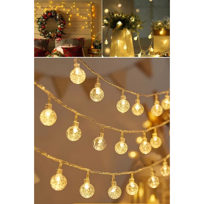 Mini Boncuk Detaylı 3.5 Metre USB LED Işık – 20 LED’li Dekoratif Ortam Aydınlatması