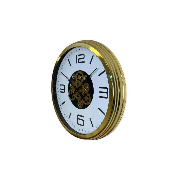 Modern Prestige Gold 60 Cm Çarklı Duvar Saati