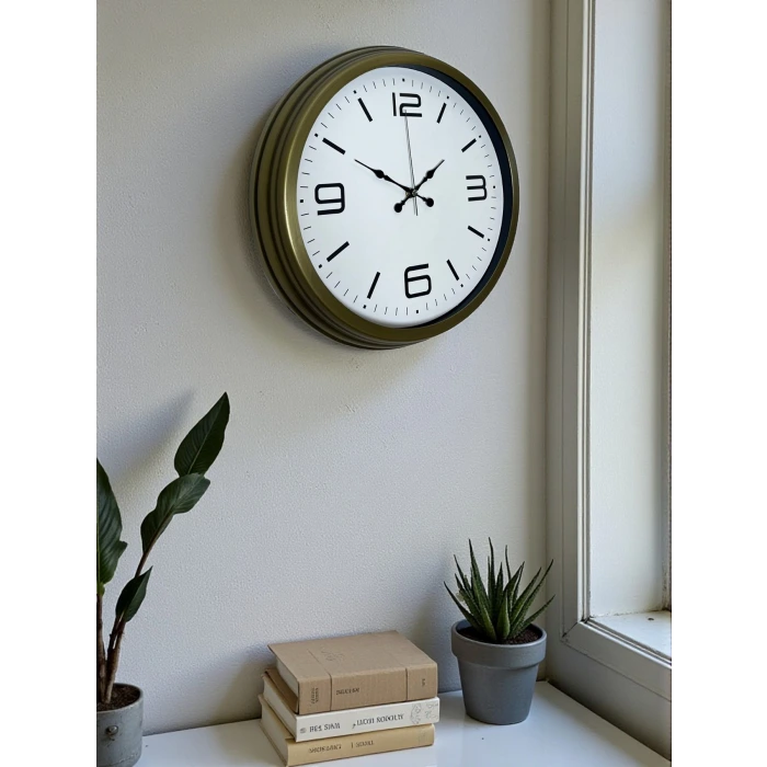 Modern Tasarım Eskitme 40 Cm Metal Duvar Saati