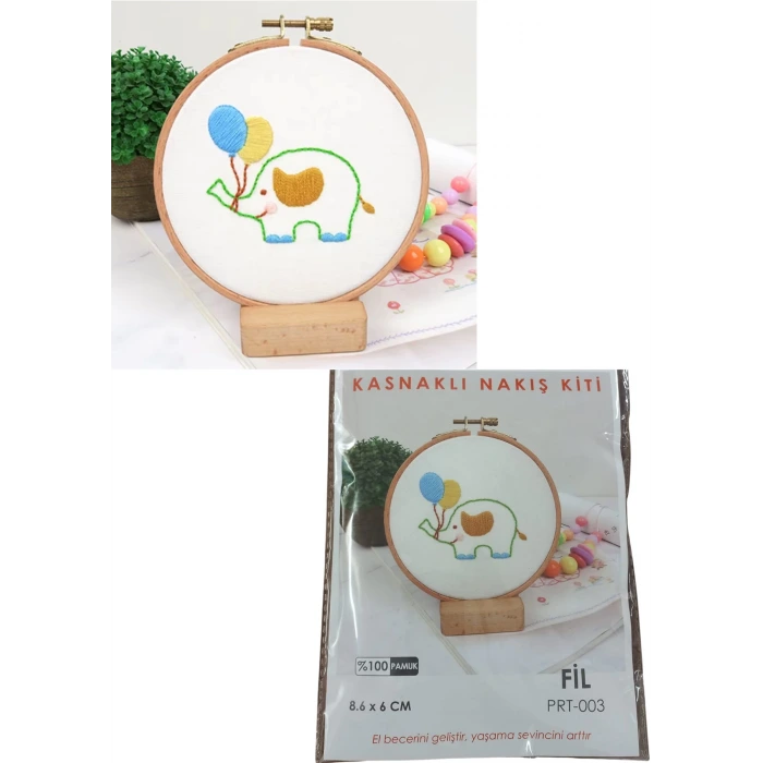 Nakış Kitleri Kasnaklı 8.6 X 6 cm Fil