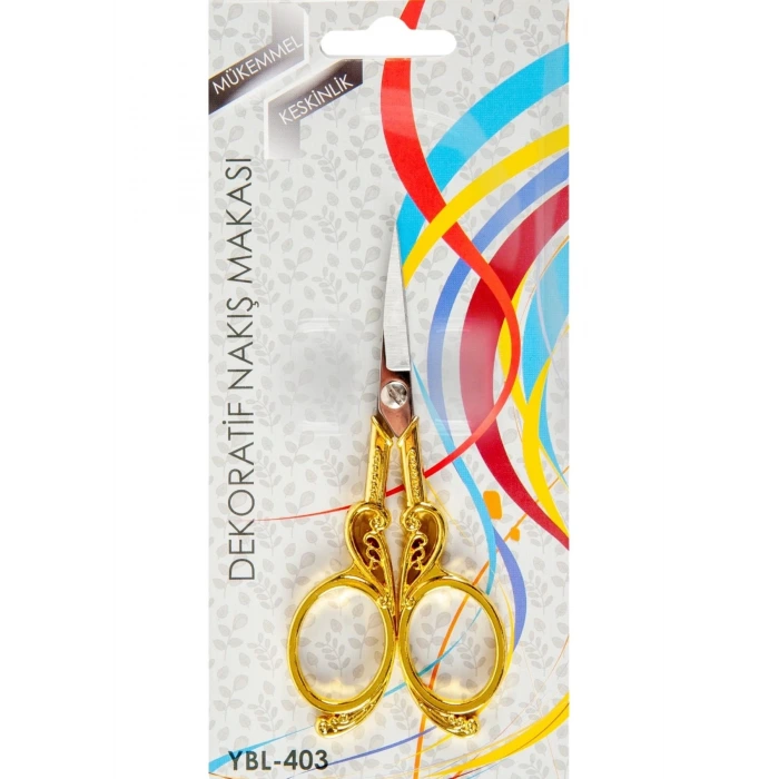Nakış Makası Dekoratif Altın Kuğu YBL-403 Model 19