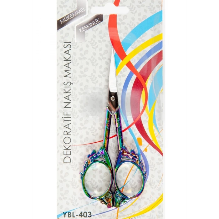 Nakış Makası  Renkli Dekoratif Kelebek YBL-403 Model 23