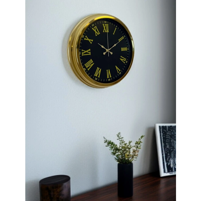 Noble Gold Black 40 Cm Metal Duvar Saati