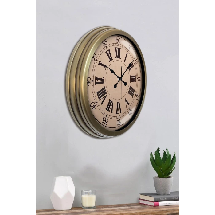 Nostalji Stil 40 Cm Metal Eskitme Duvar Saati