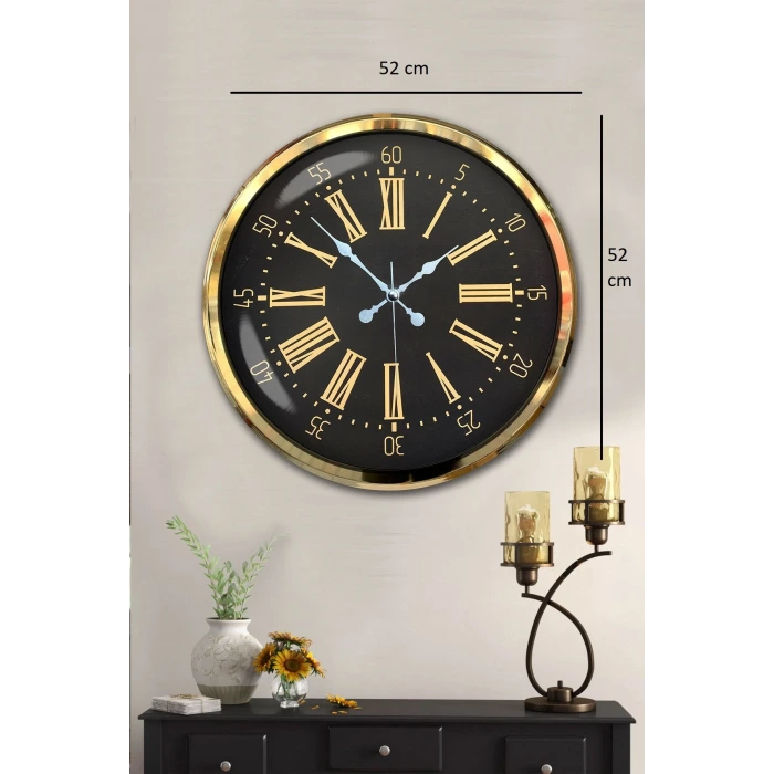 Prime Aurea Gold 52 Cm Metal Duvar Saati