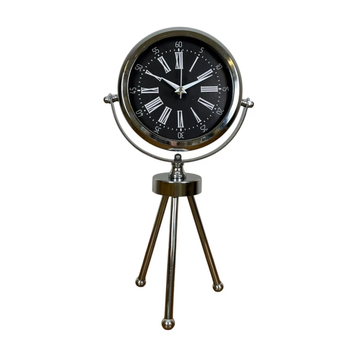 Prime Krom Üç Ayaklı Metal Masa Saati