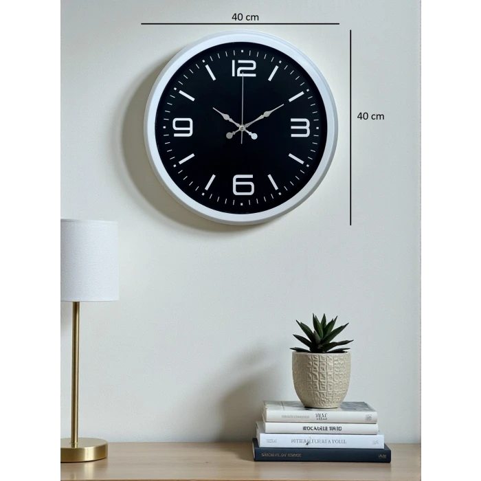 Prime White 40  Cm Metal Modern Duvar Saati
