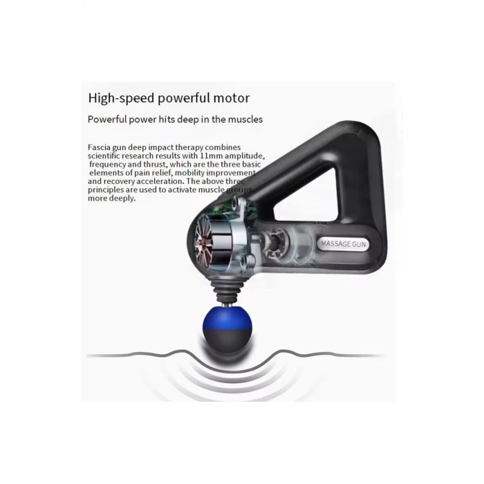 Profesyonel Derin Doku Masaj Tabancası - 12 Başlıklı Kas Gevşetici