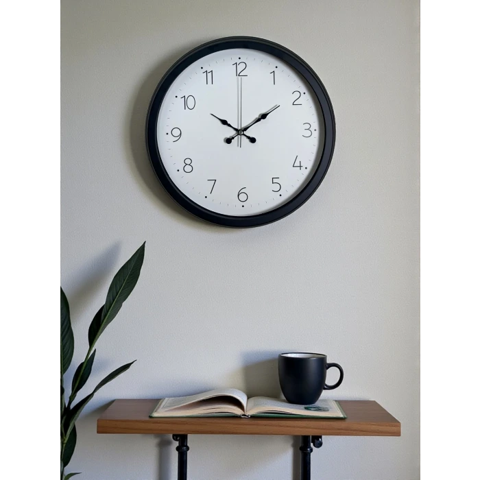 Pure Time Black 40 Cm Metal Duvar Saati