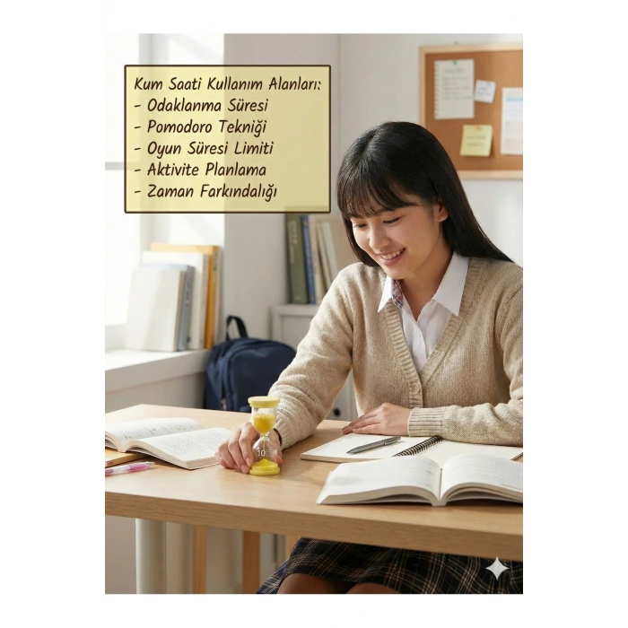 Renkli 10 Dakika Kum Saati - Dekoratif Cam Zamanlayıcı -Mutfak, Ders ve Oyun Süre Ölçer