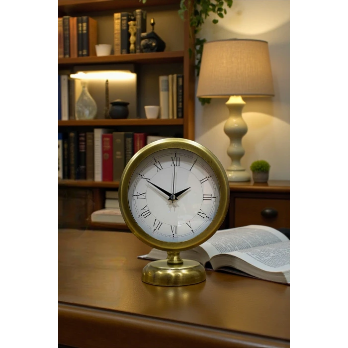 Retro Eskitme Metal 25 x 20 Cm Masa Saati