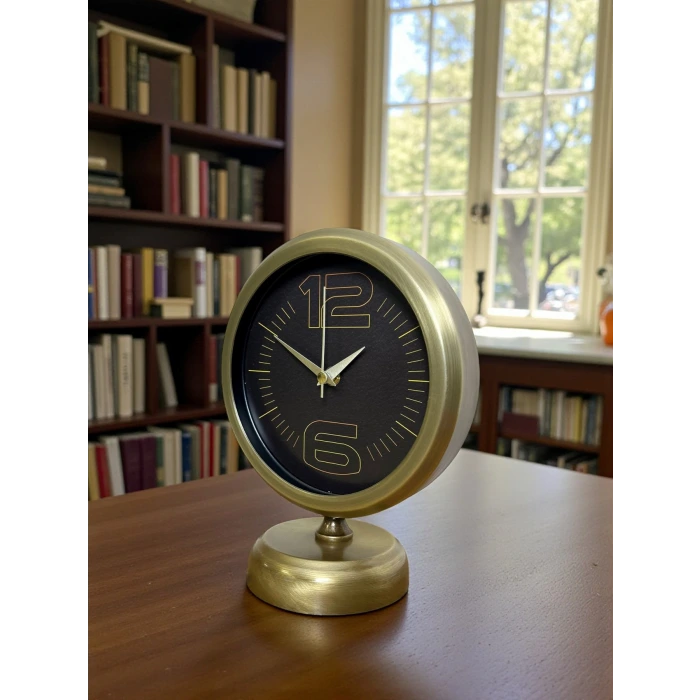 Retro Modern Tasarım 25 x 20 Cm Metal Masa Saati