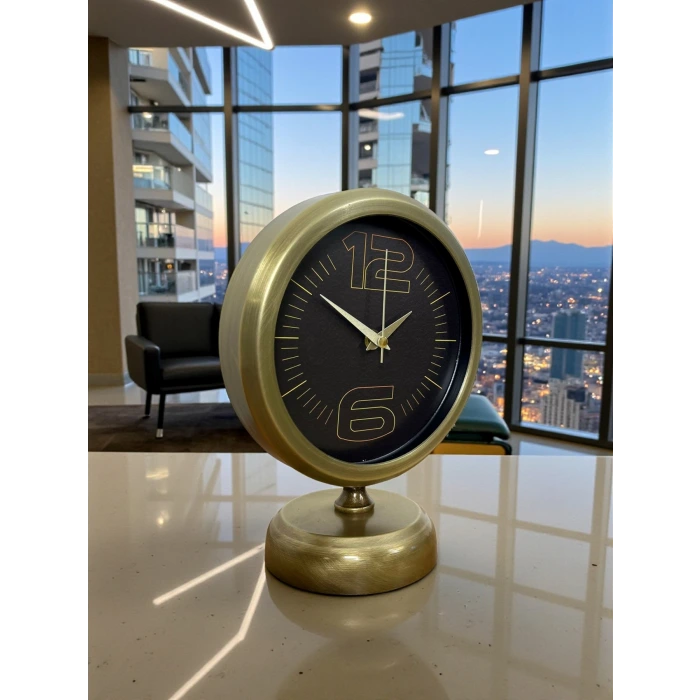 Retro Modern Tasarım 25 x 20 Cm Metal Masa Saati