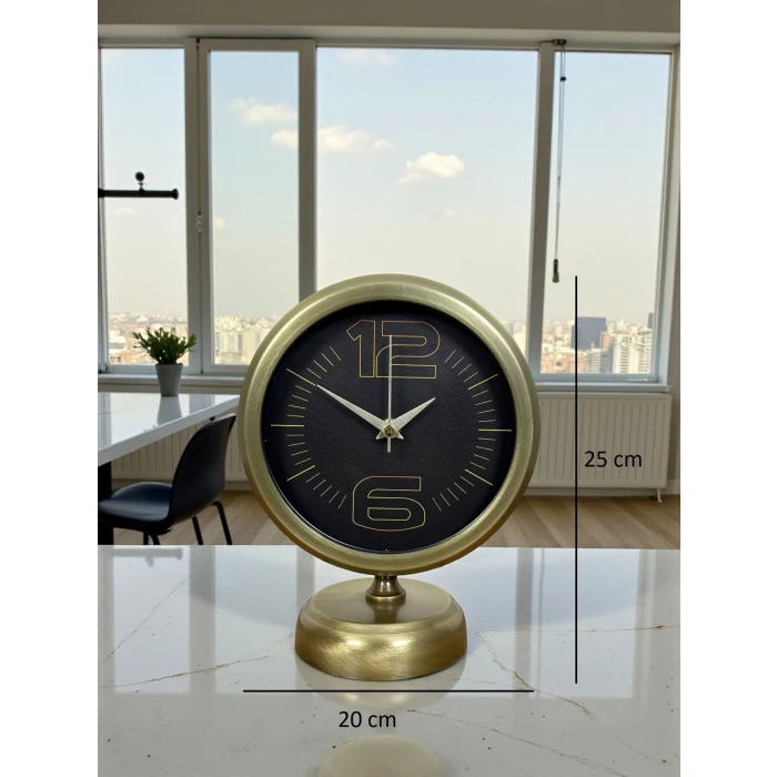 Retro Modern Tasarım 25 x 20 Cm Metal Masa Saati