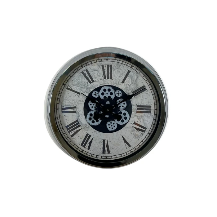 Roma Atlas Silver 60 Cm Çarklı Krom Duvar Saati