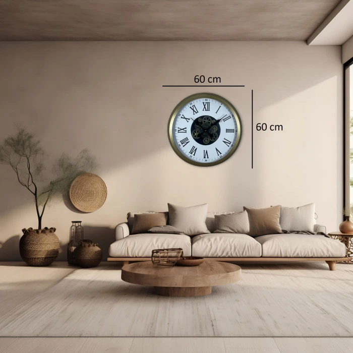 Roma Elegance Eskitme 60 Cm Çarklı Duvar Saati