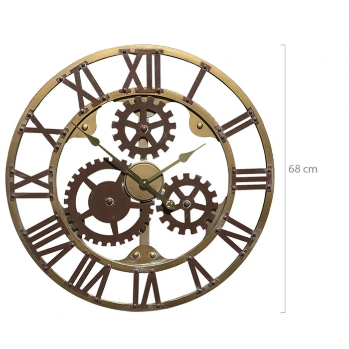 Roma Rakamlı Çarklı 68 Cm Duvar Saati