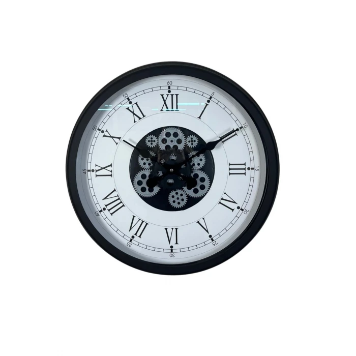Roma Signature 60 Cm Çarklı Siyah Duvar Saati