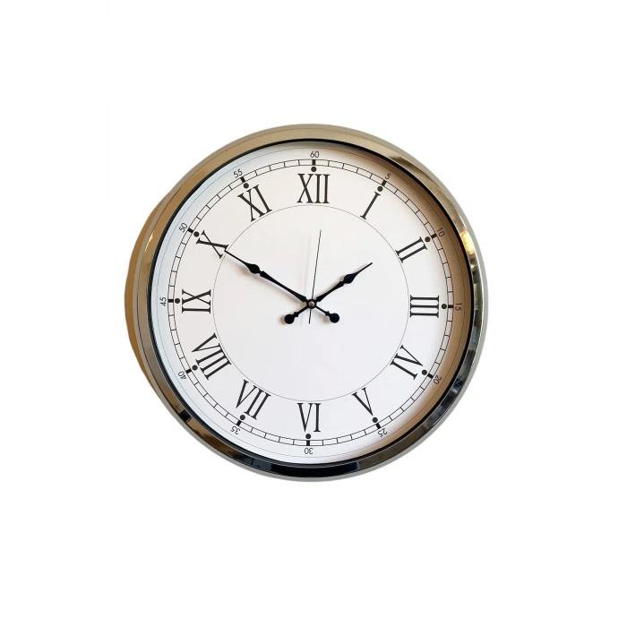 Roma Zarafeti Krom 52 Cm Metal Duvar Saati