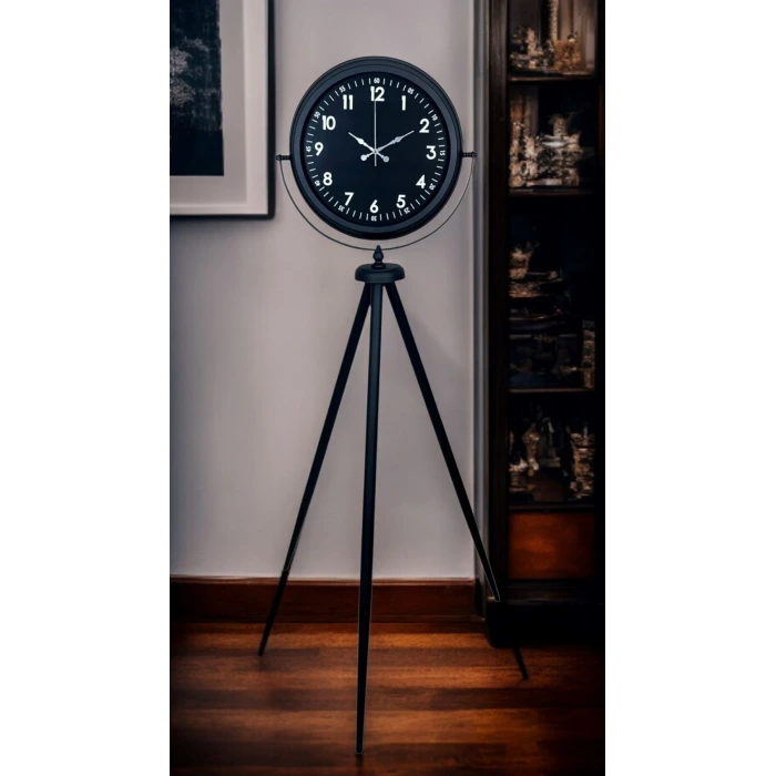 Royal Black Tripod Ayaklı Modern Tasarım Saat