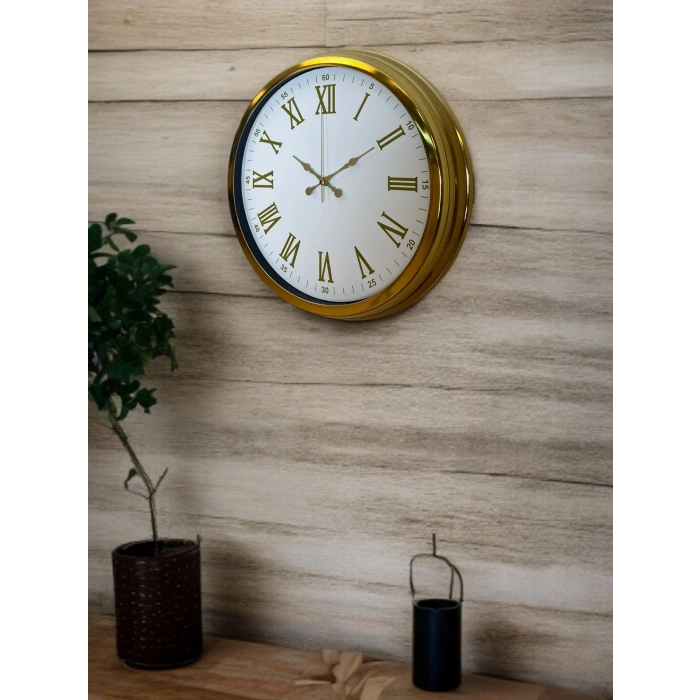 Royal White Gold 40 Cm Metal Duvar Saati