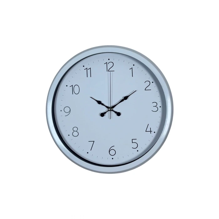 Sade Tasarım Beyaz 40 Cm Metal Standart Duvar Saati