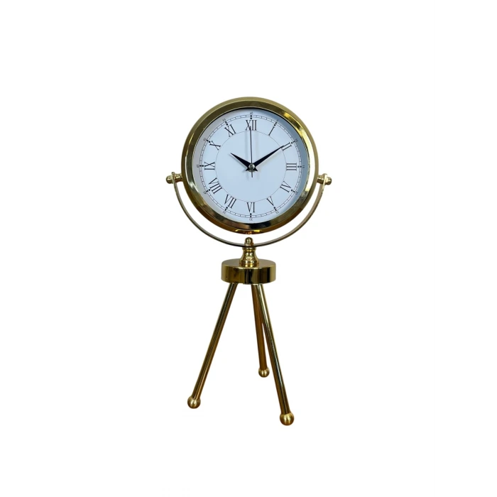 Saray Zarafeti Gold Tripod Üç Ayaklı Metal Masa Saati