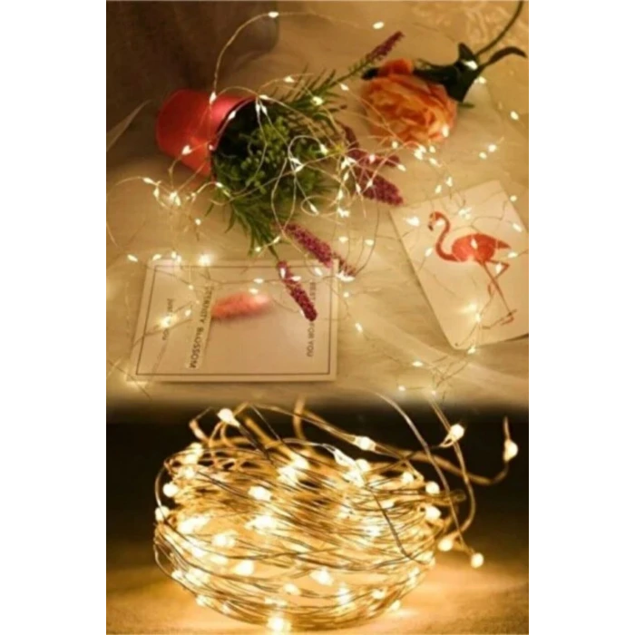 Sarı Peri LED Flaşlı Işık – 3 Metre Dekoratif Oda ve Organizasyon Aydınlatması