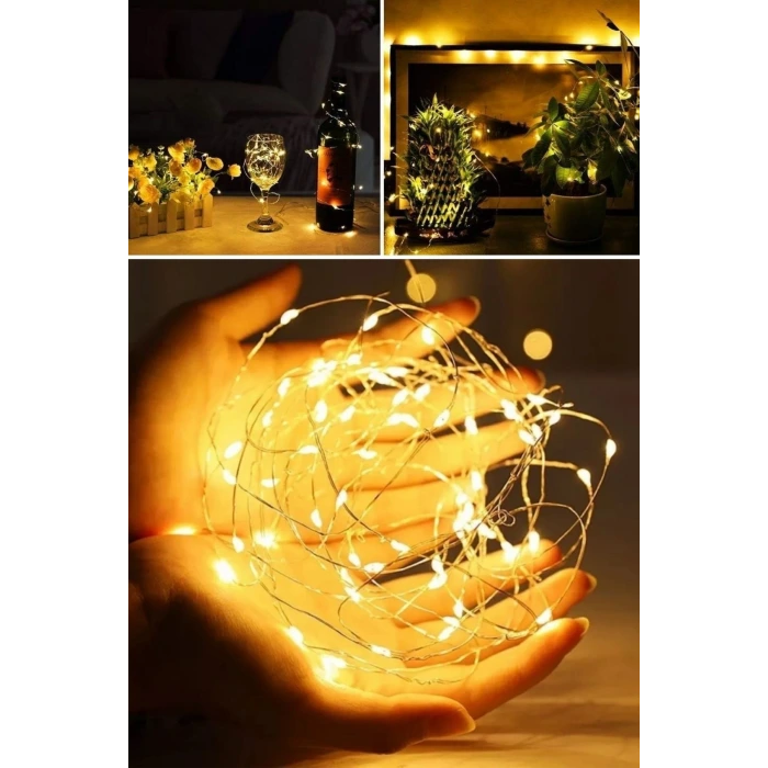 Sarı Peri LED Flaşlı Işık – 3 Metre Dekoratif Oda ve Organizasyon Aydınlatması