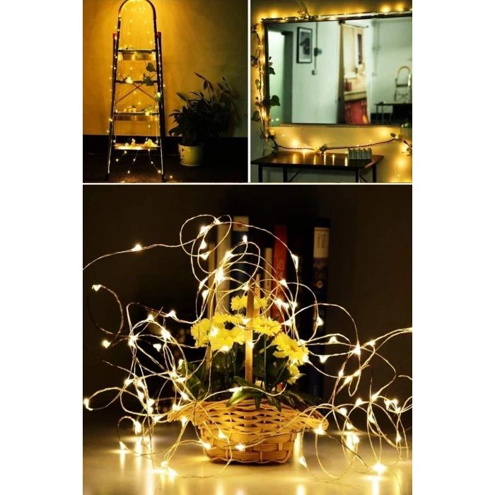 Sarı Peri LED Flaşlı Işık – 3 Metre Dekoratif Oda ve Organizasyon Aydınlatması