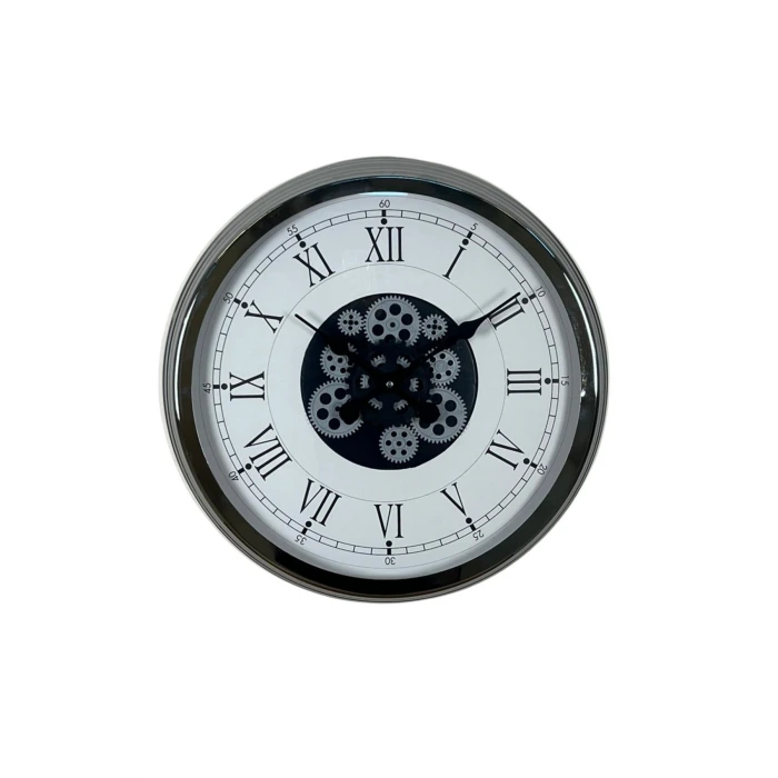 Silver Empire 60 Cm Çarklı Krom Duvar Saati