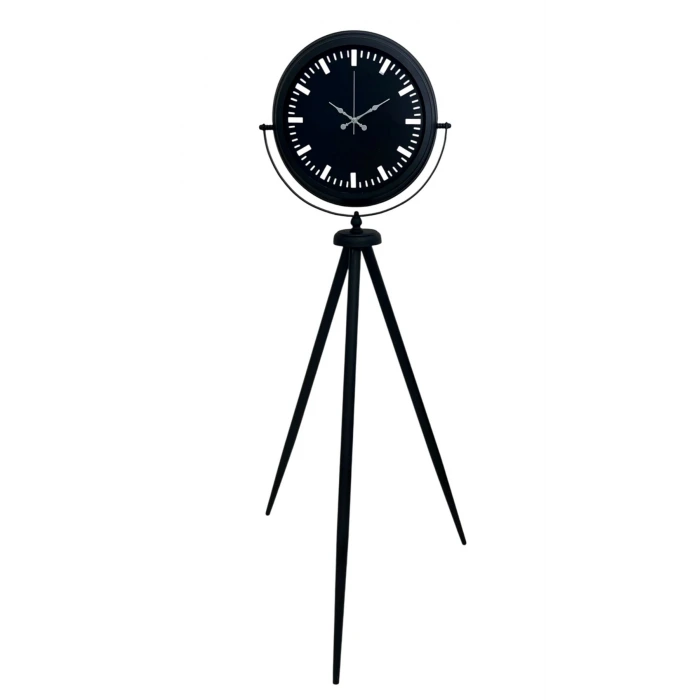 Siyah Lüks Sade Tripod Ayaklı Saat
