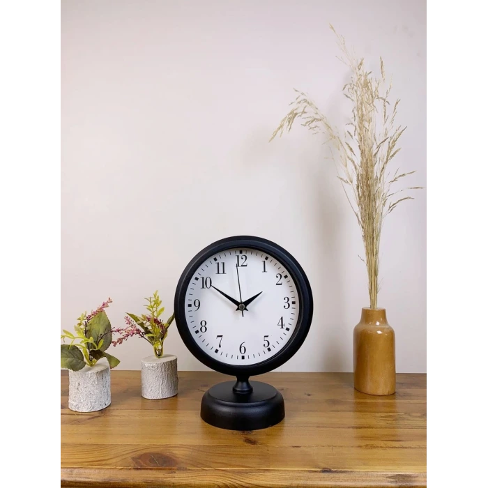 Siyah Metal Masa Saati 25×20 cm