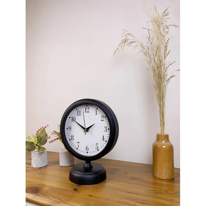 Siyah Metal Masa Saati 25×20 cm