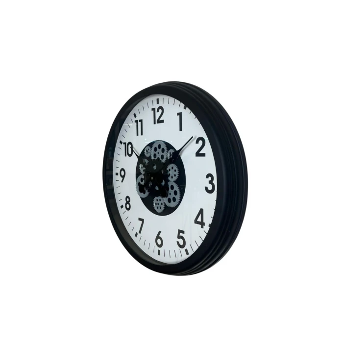 Siyah Standart 60 Cm Çarklı Duvar Saati