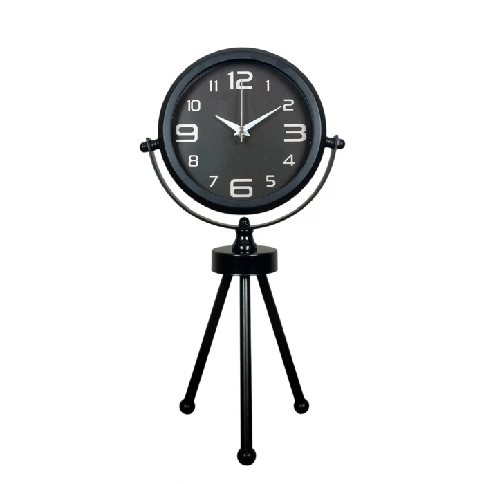 Siyah Zarif Üç Ayaklı Masa Saati
