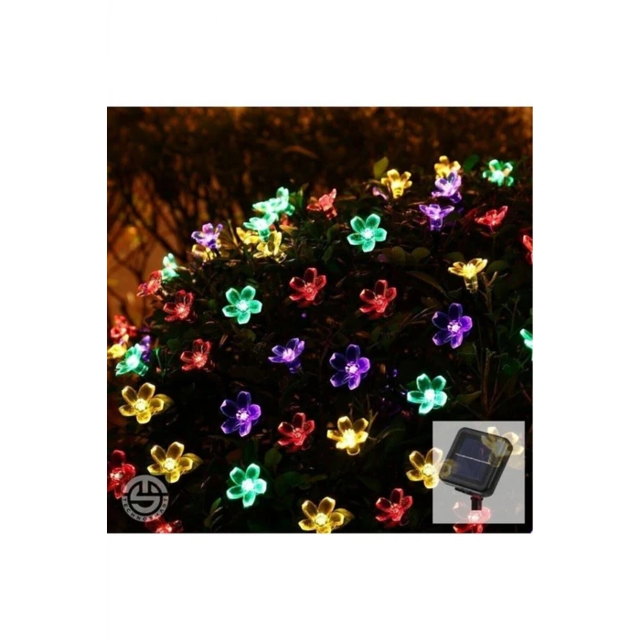 Solar 30 Ledli Çiçekli RGB Bahçe Aydınlatma Dekorasyon Güneş Enerjili