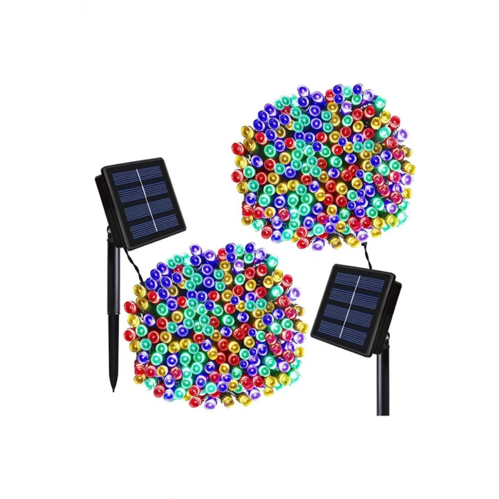 Solar Güneş Enerjili Dış Bahçe 8 Modlu 10 metre 120 led dekoratif Aydınlatma