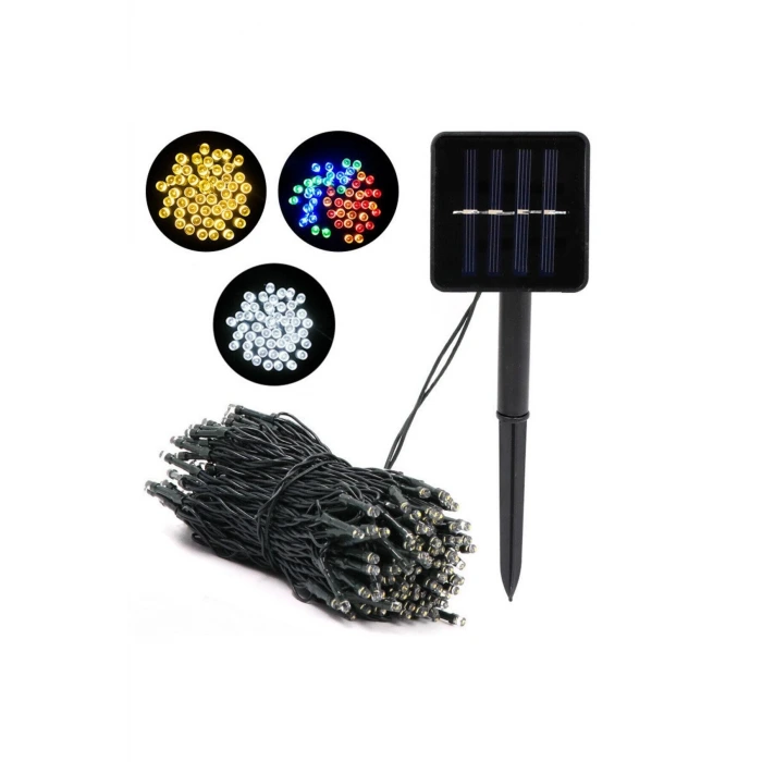 Solar Güneş Enerjili Dış Bahçe 8 Modlu 10 metre 120 led dekoratif Aydınlatma