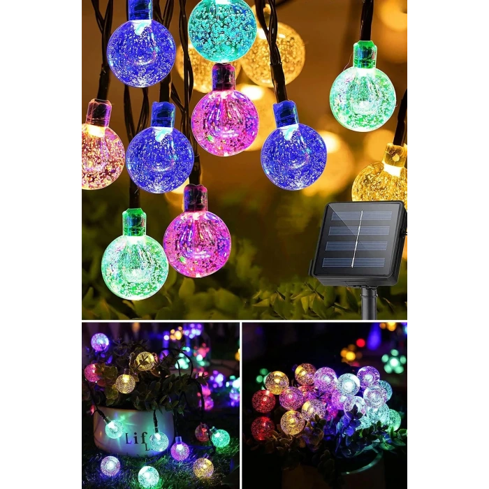 sonx 10 Metre 50 Top Güneş Enerjili Solar Led Işık Dekoratif Rgb