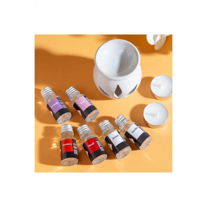 Sonx 3 lü Aromaterapi Uçucu Yağ Seti ve Seramik Buhurdanlık - Rahatlatıcı Oda Kokusu & Spa Deneyimi