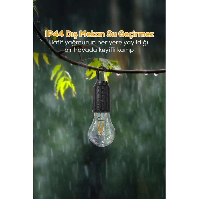 Taşınabilir Şarjlı Led Ampül Outdoor Kamp Bahçe Lambası