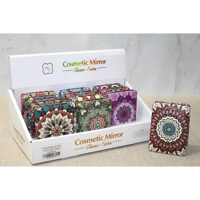 Taşlı El Aynası Dikdörtgen Kalın